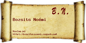 Bozsits Noémi névjegykártya