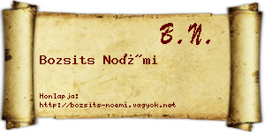 Bozsits Noémi névjegykártya
